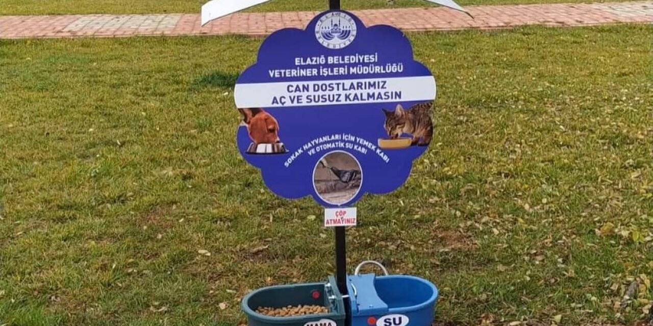 Elazığ’da 90 parka, sokak hayvanları için su ve mama kapları bırakıldı