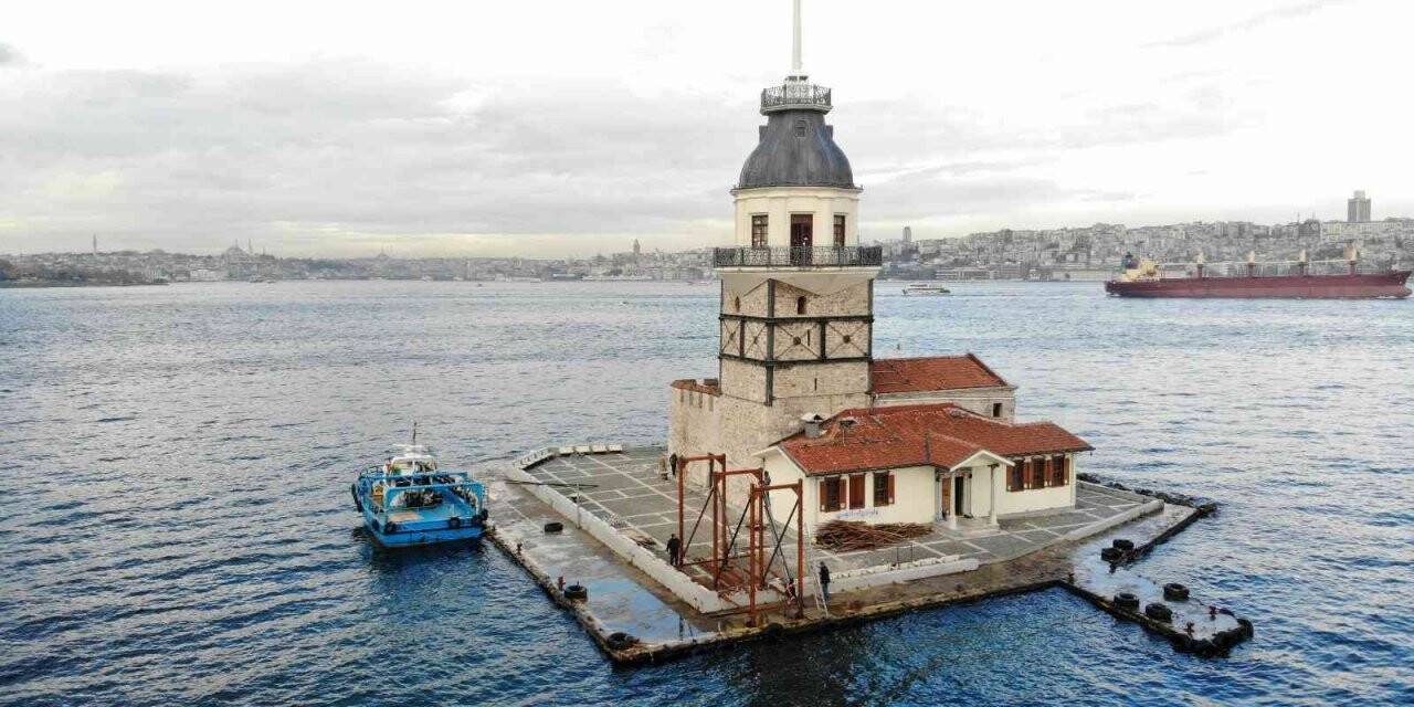 Kız Kulesinde restorasyon çalışmaları devam ediyor