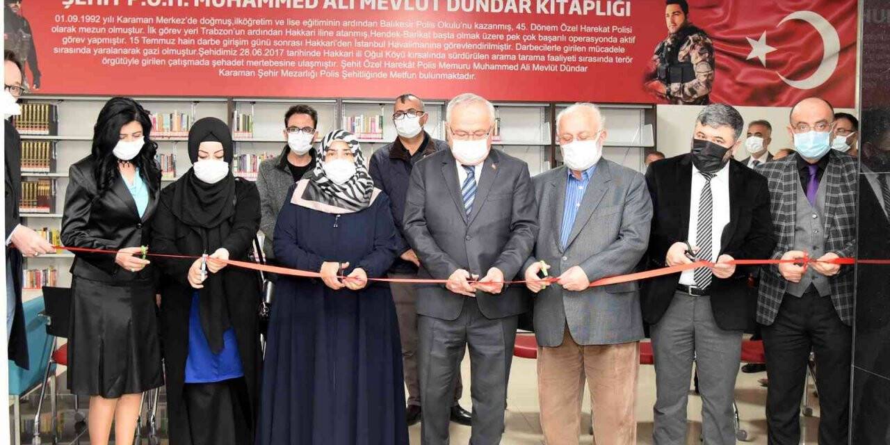 KMÜ’de şehit adına kitaplık açıldı