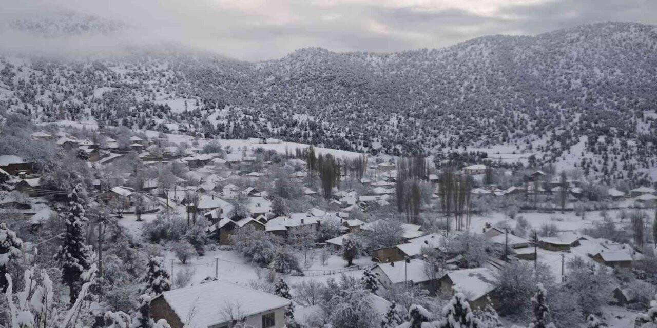 Denizli güne karla uyandı