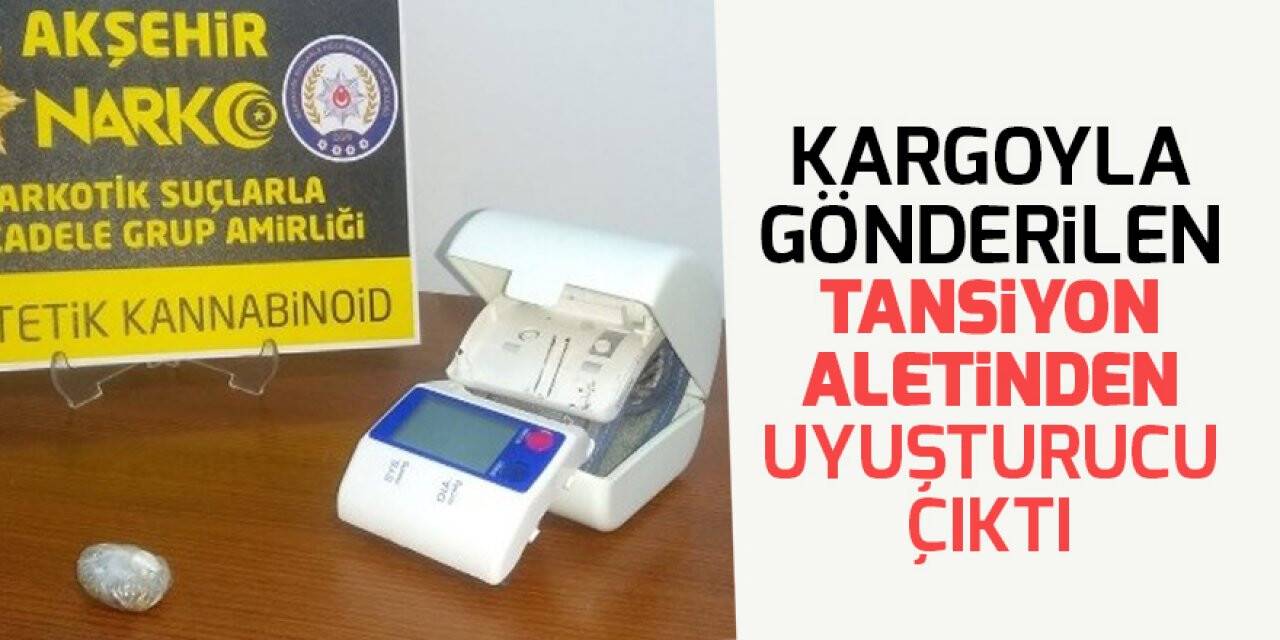 Kargoyla gönderilen tansiyon aletinden uyuşturucu çıktı