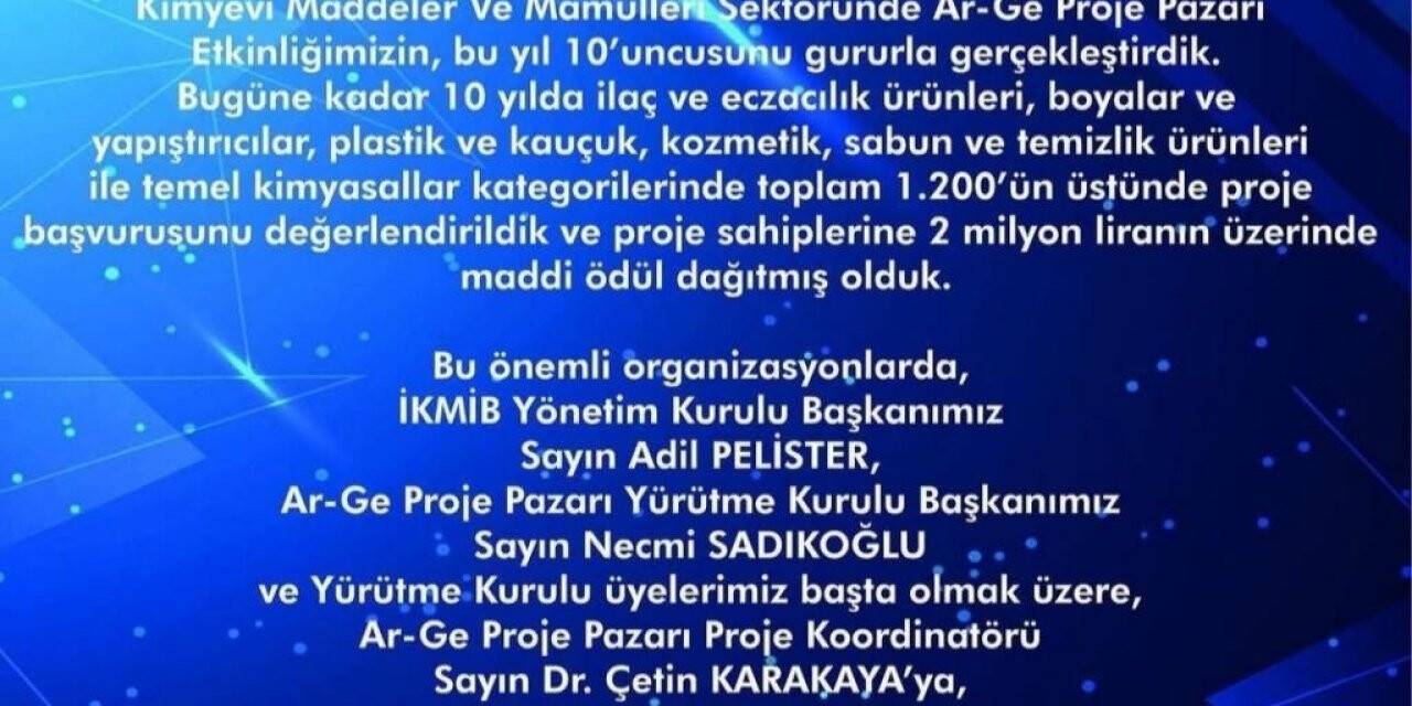 ‘Temel Kimyasallar’ kategorisinde 3’üncülük ödülüne layık görüldüler