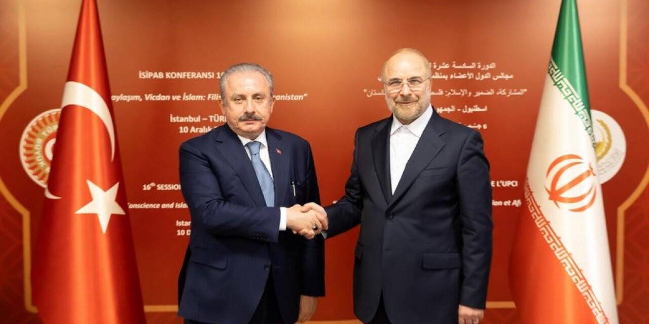 TBMM Başkanı Şentop, İran İslami Danışma Meclisi Başkanı Mohammad Bagher Ghalibafve  ile bir araya geldi