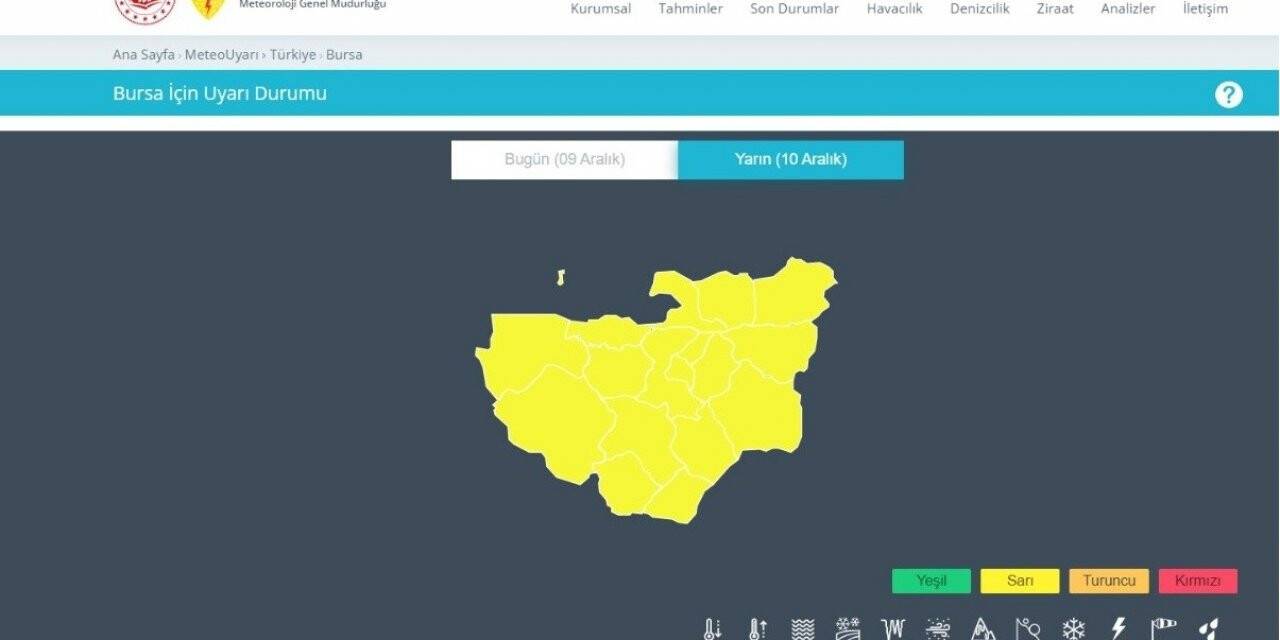 Meteorolojiden Bursa için son dakika uyarısı