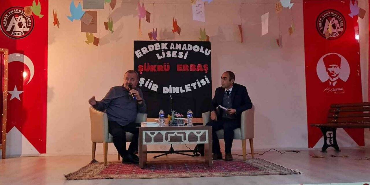 Şair ve yazar Erbaş, Erdek Anadolu Lisesi’nde
