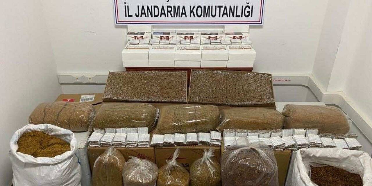 Jandarmadan kaçak tütün ve makaron operasyonu