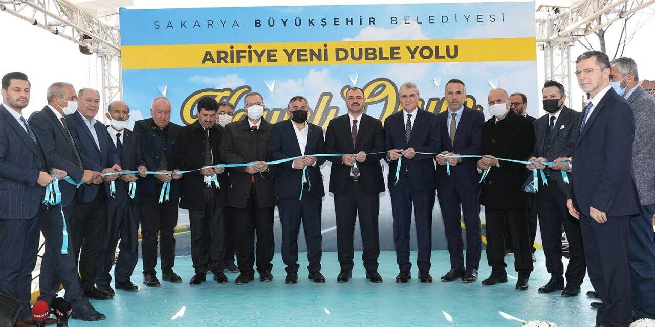 5 milyon liralık duble yol, törenle açıldı