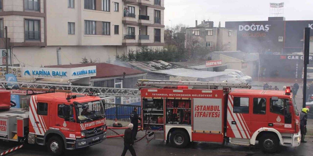 Maltepe’de halı yıkama atölyesinde korkutan yangın