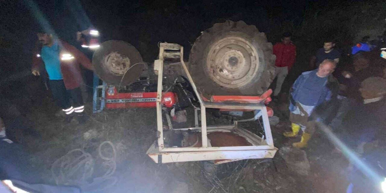 Traktör uçuruma yuvarlandı: 1 kişi ağır yaralandı