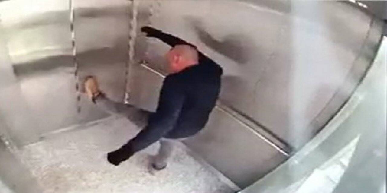 Bindiği asansöre zarar verdi