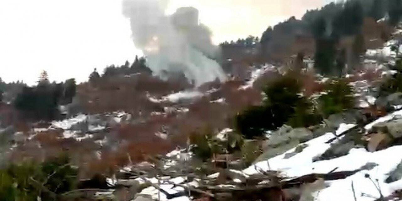 PKK sığınağında ele geçirilen patlayıcılar kontrollü olarak patlatıldı