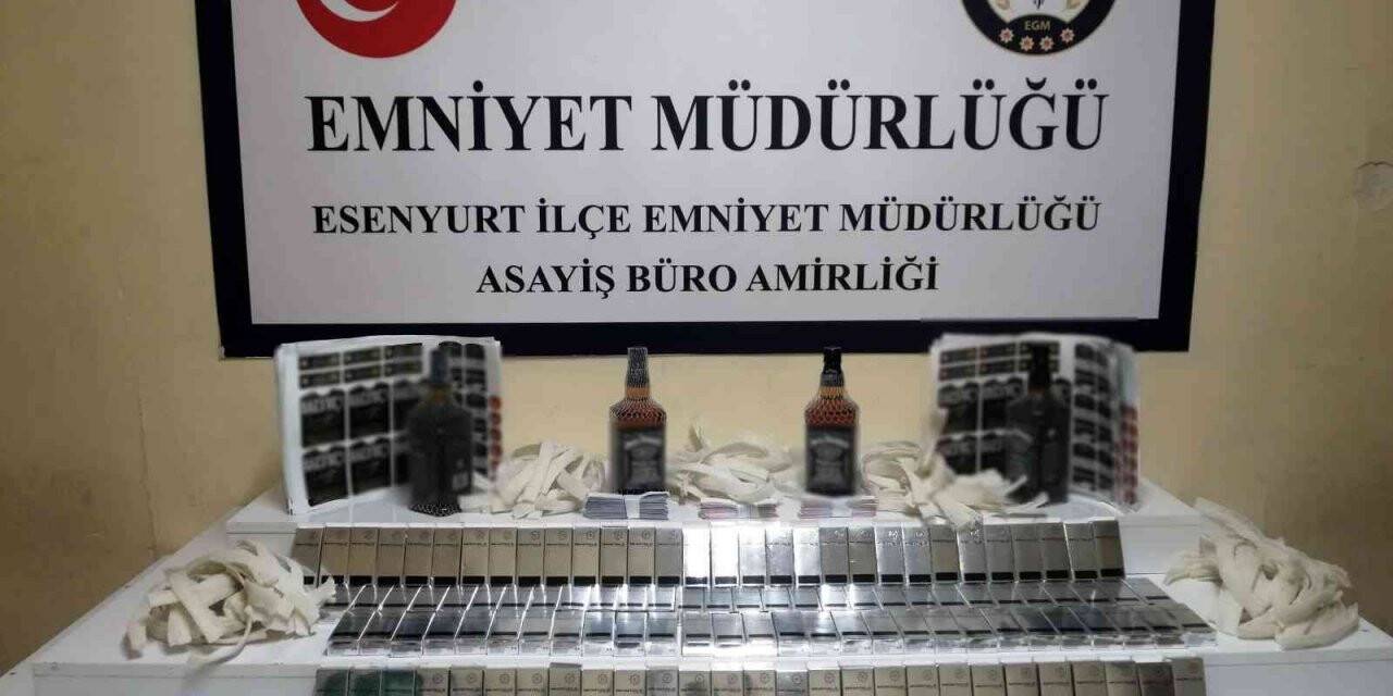 Esenyurt’ta 471 şişe halinde 500 litre sahte alkol ele geçirildi