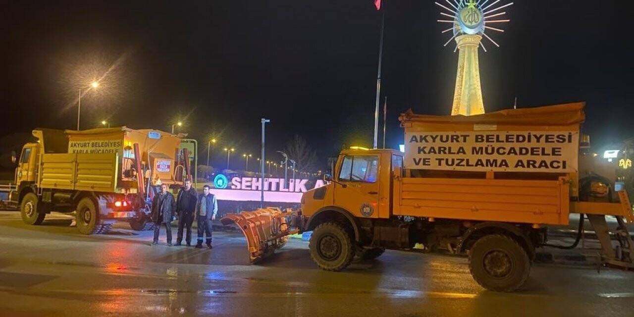 Akyurt Belediyesi’nde kar nöbeti