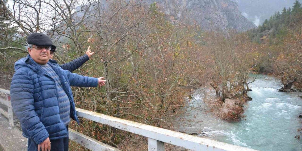 Antalya’da yazın kuruyan ırmak, yağışlar sonrası adeta coştu