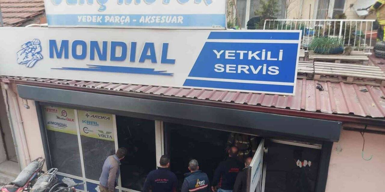 Motorcuda korkutan yangın