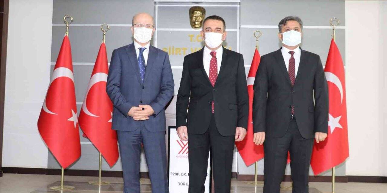 YÖK Başkanı Özvar, Siirt Valisi Hacıbektaşoğlu’nu ziyaret etti