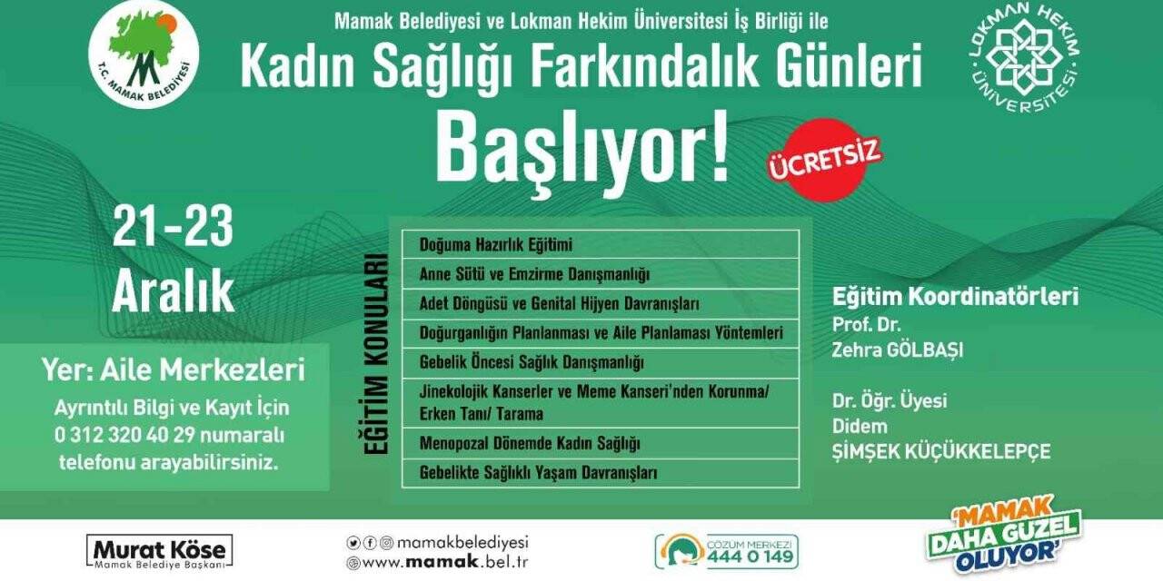 Mamak’ta Kadın Sağlığı Farkındalık Günleri başlıyor