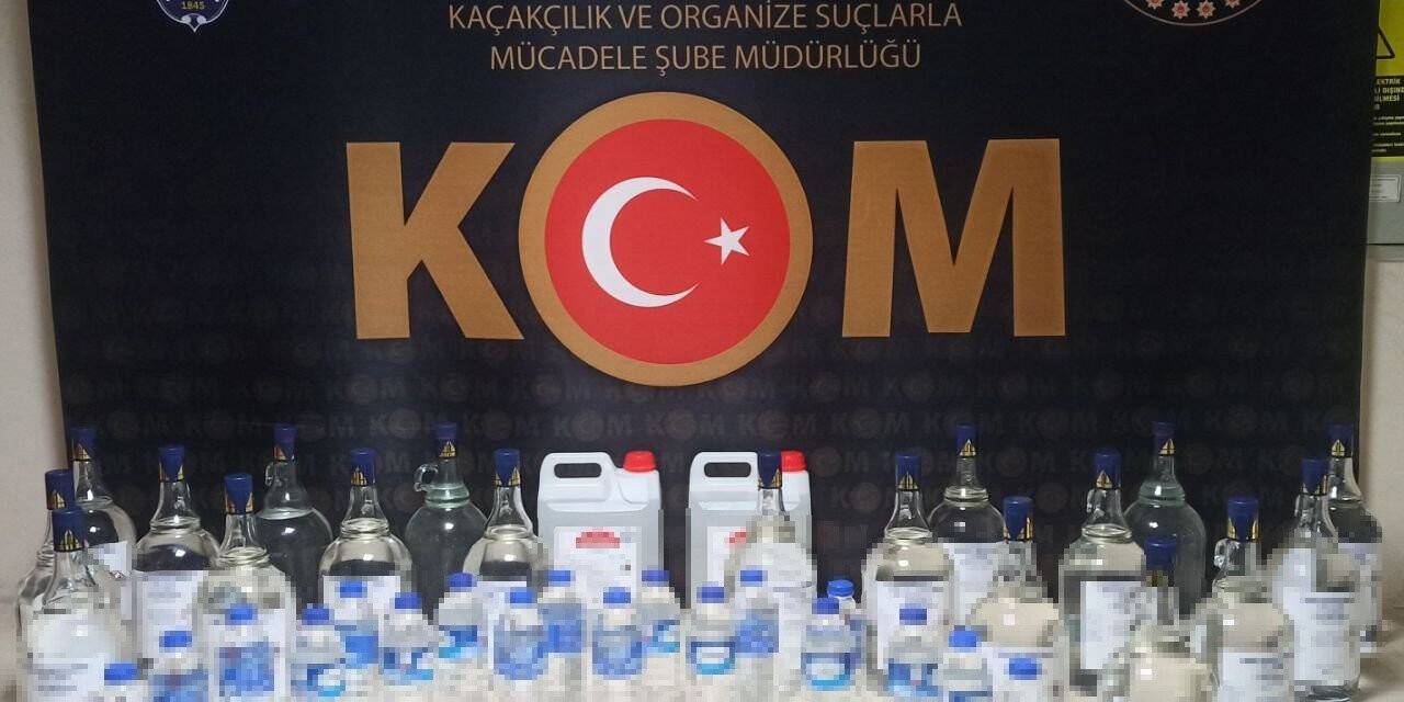 Kastamonu’da üç adrese eş zamanlı sahte alkol operasyonu