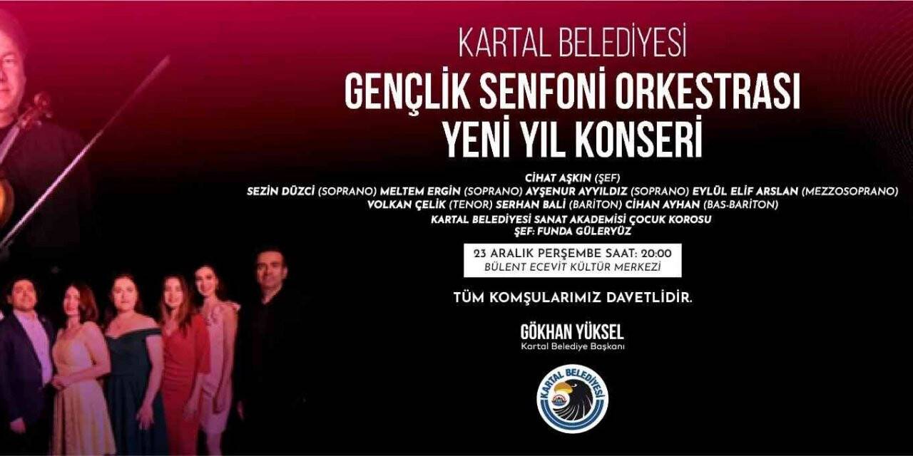 Kartal Belediyesi Gençlik Senfoni Orkestrası yeni yıl konseriyle sahnede