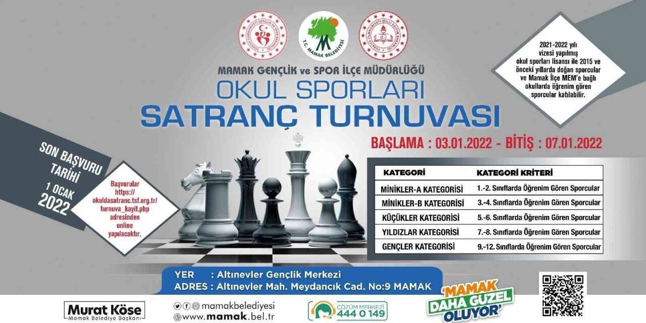 Mamaklı gençler satranç turnuvasında boy gösterecek