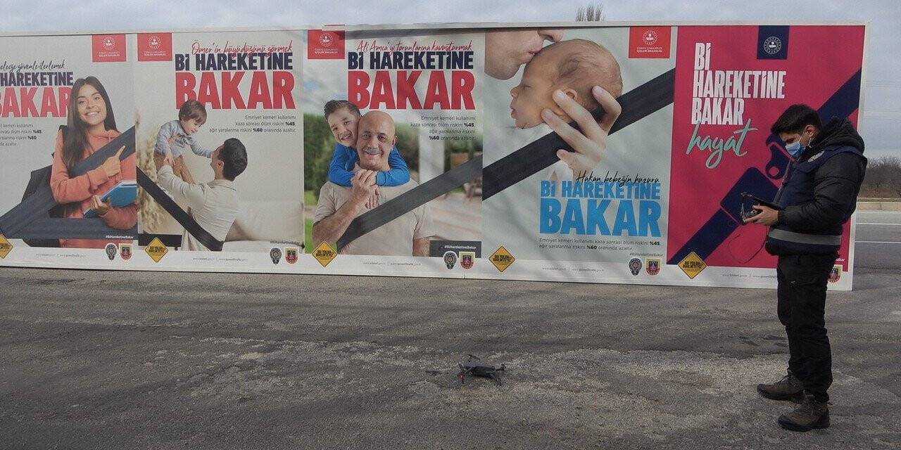 Kırklareli’de droneli denetimde kuralları ihlal eden sürücülere ceza yağdı