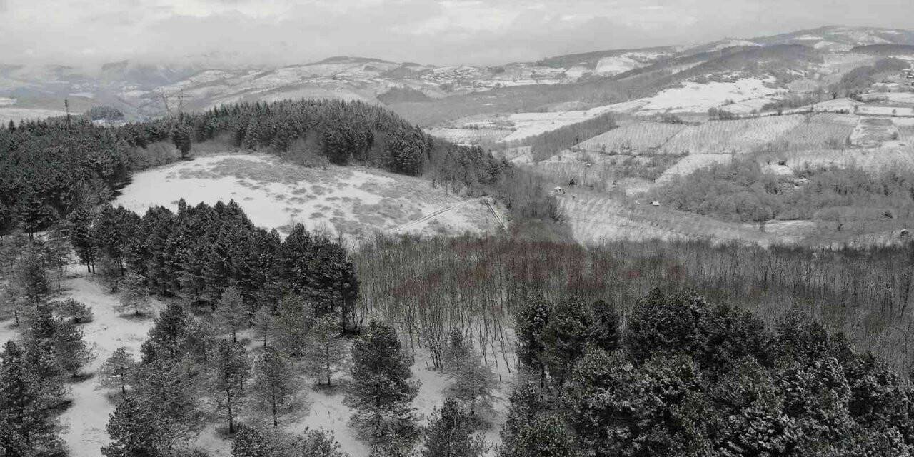 Düzce’nin kar manzarası mest etti