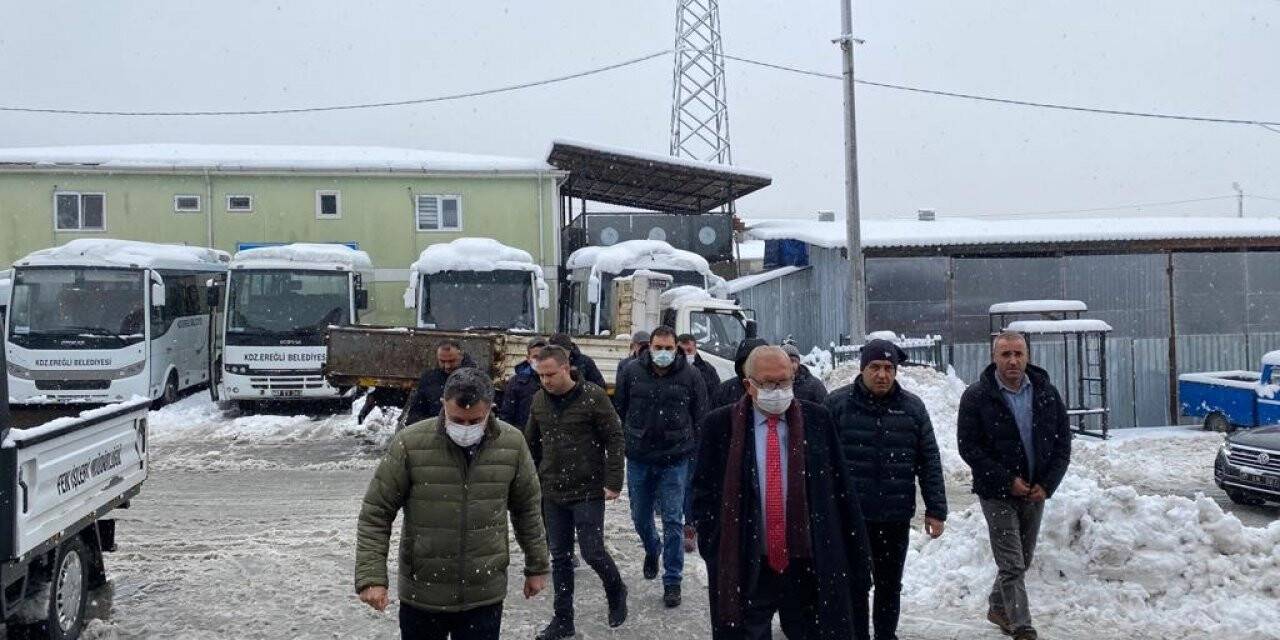 Kdz. Ereğli Belediyesi karla mücadelesini sürdürüyor