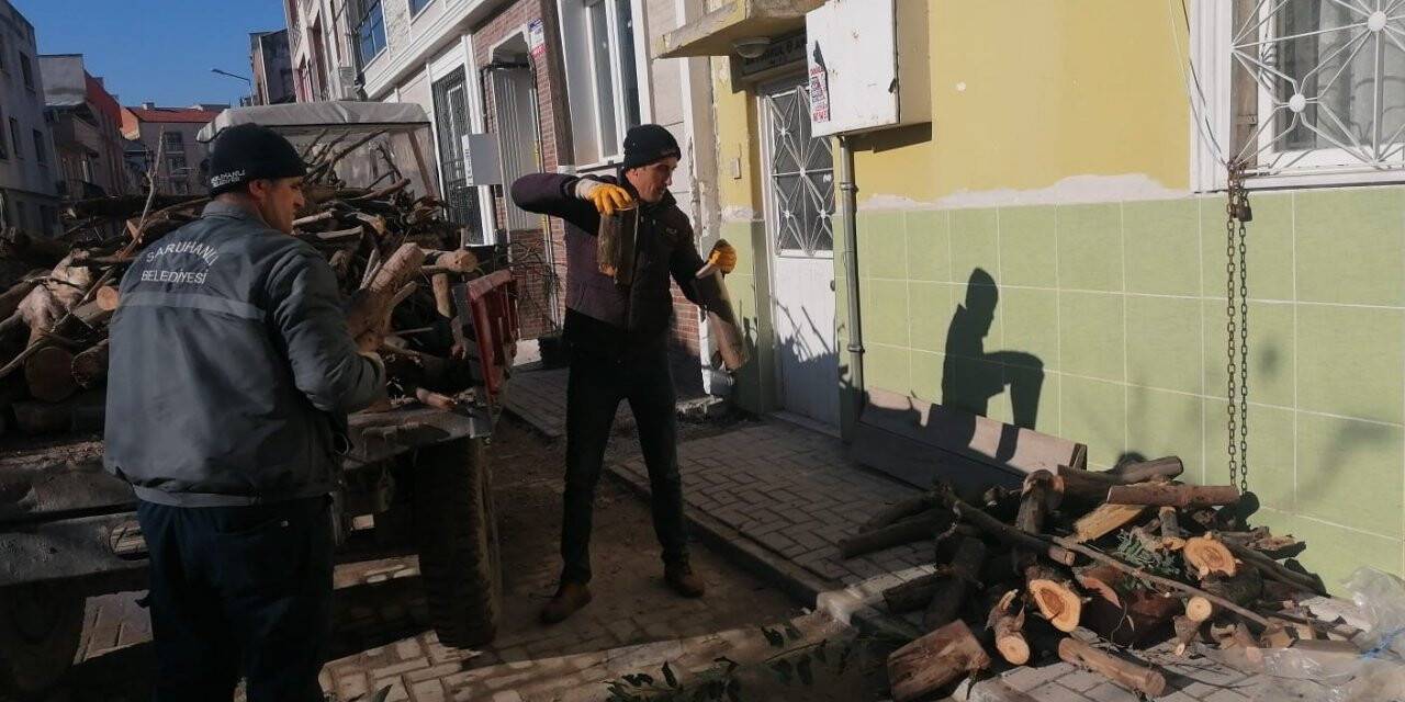 Budanan ağaç dalları ihtiyaç sahibi ailelere yakacak oldu