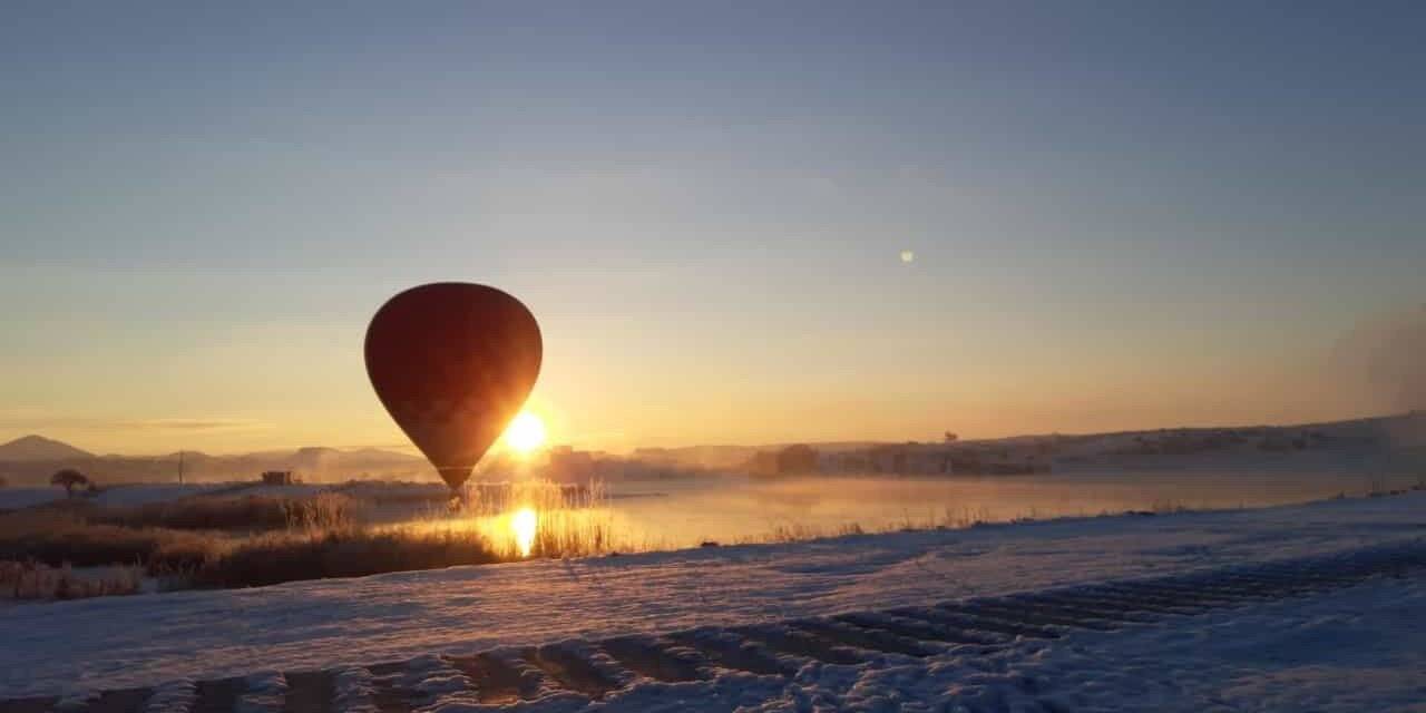 Eksi 15 derecede sıcak hava balonu keyfi