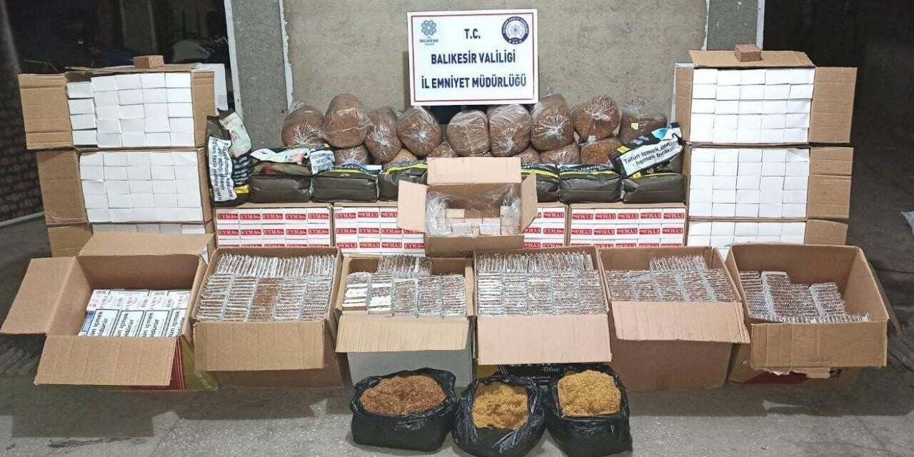 Balıkesir’de çok miktarda kaçak tütün ele geçirildi