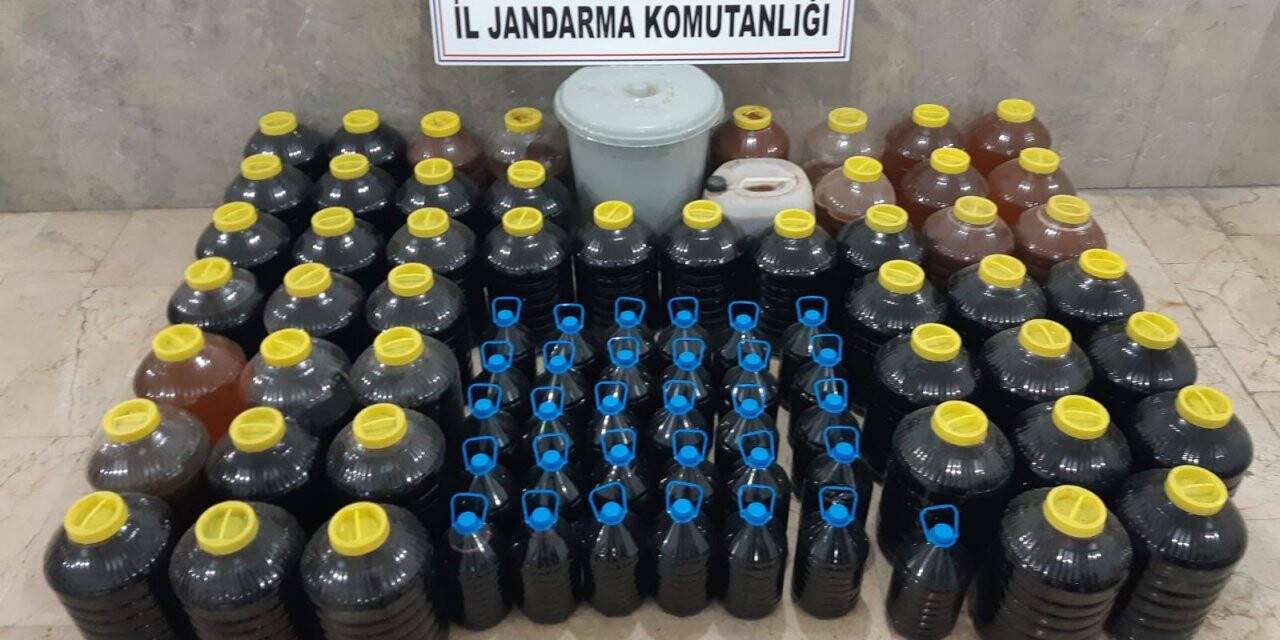 Amasya’da bin 200 litre kaçak içki ele geçirildi