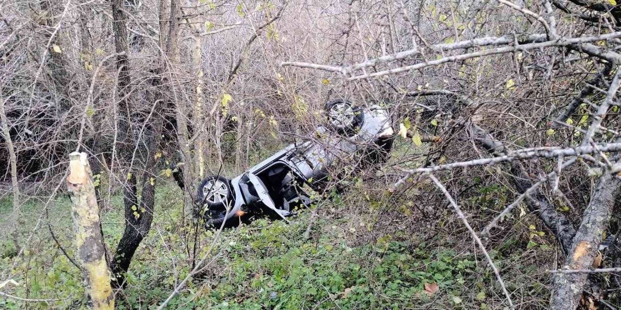 Beşiktaş’ta direksiyon hakimiyetini kaybeden sürücü otomobiliyle çimenlik alana uçtu
