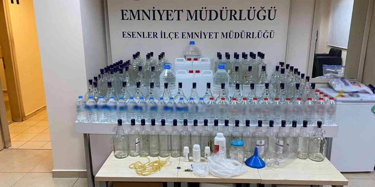 Esenler’de sahte içki üretimi ve satışı yapan 2 şüpheli yakalandı