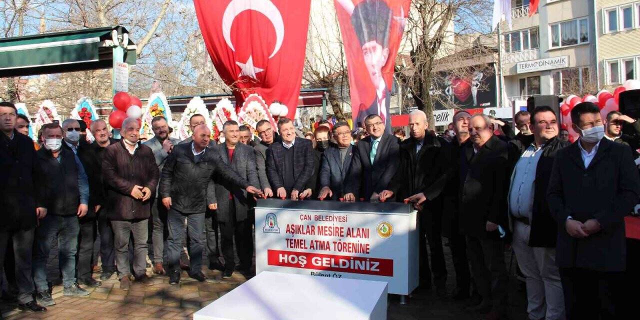 Çan Belediyesi Aşıklar mesire alanı temel atma töreni düzenlendi