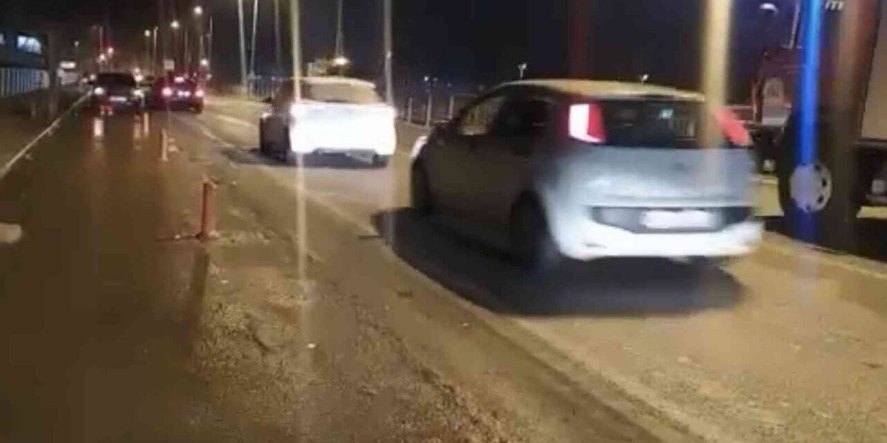 Köprüden geçerken elektrik direğine çarptı