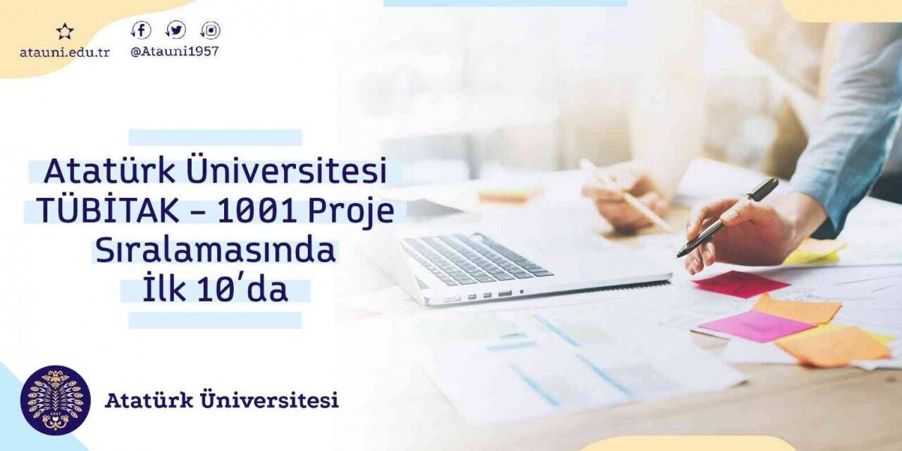 Atatürk Üniversitesi TÜBİTAK - 1001 Proje sıralamasında ilk 10’da