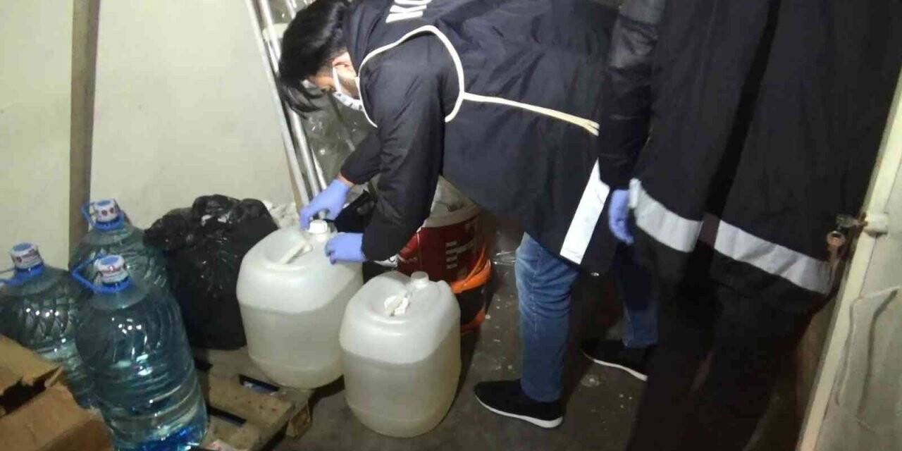 Diyarbakır’da sahte içki imalathanesine baskın, 5 gözaltı