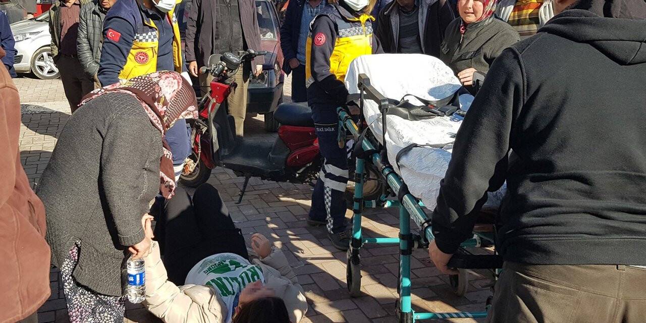 Elektrikli bisiklet ile otomobilin çarpıştığı kaza kameralara yansıdı