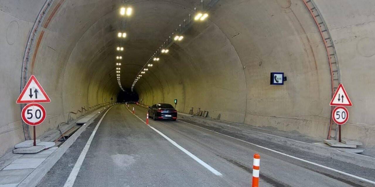 Eğribel Tünelinin bir tüpü ulaşıma açıldı