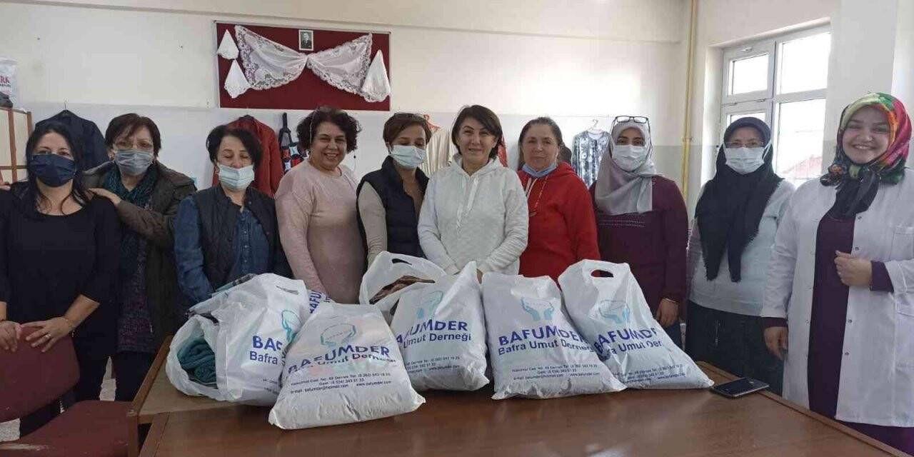 Umut Derneği’nden kursiyerlere kumaş desteği