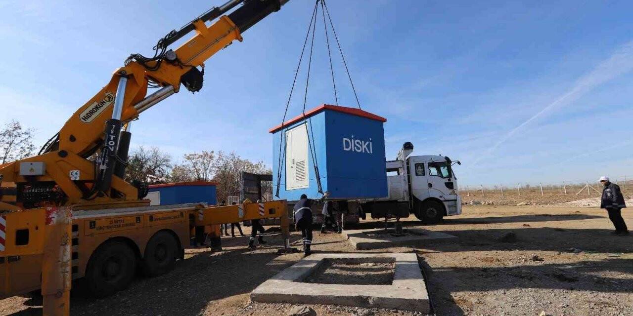 DİSKİ kırsal mahallelere motopomp odaları monte etti