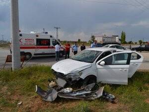 KULU’DA TRAFİK KAZASI: 1 YARALI
