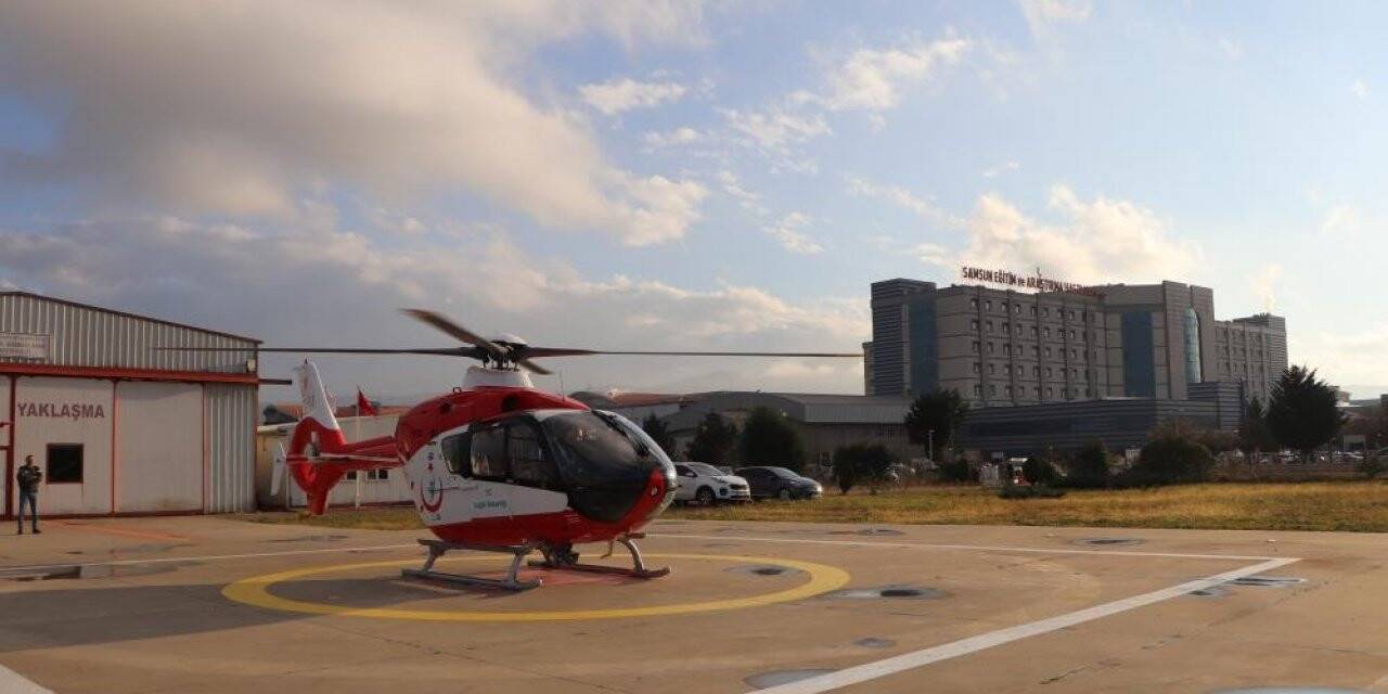 Ambulans helikopter Meryem bebek için havalandı