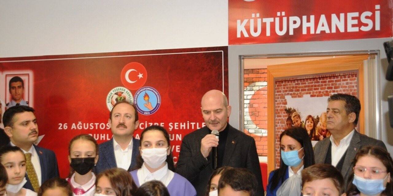Bakan Soylu, Cizre’de şehit polisler adına kurulan kütüphanenin açılışını gerçekleştirdi