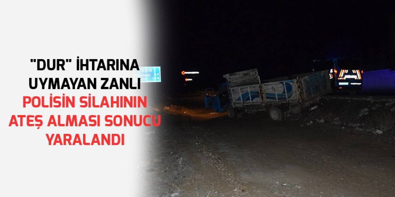 Konya'da "dur" ihtarına uymayan zanlı polisin silahının ateş alması sonucu yaralandı