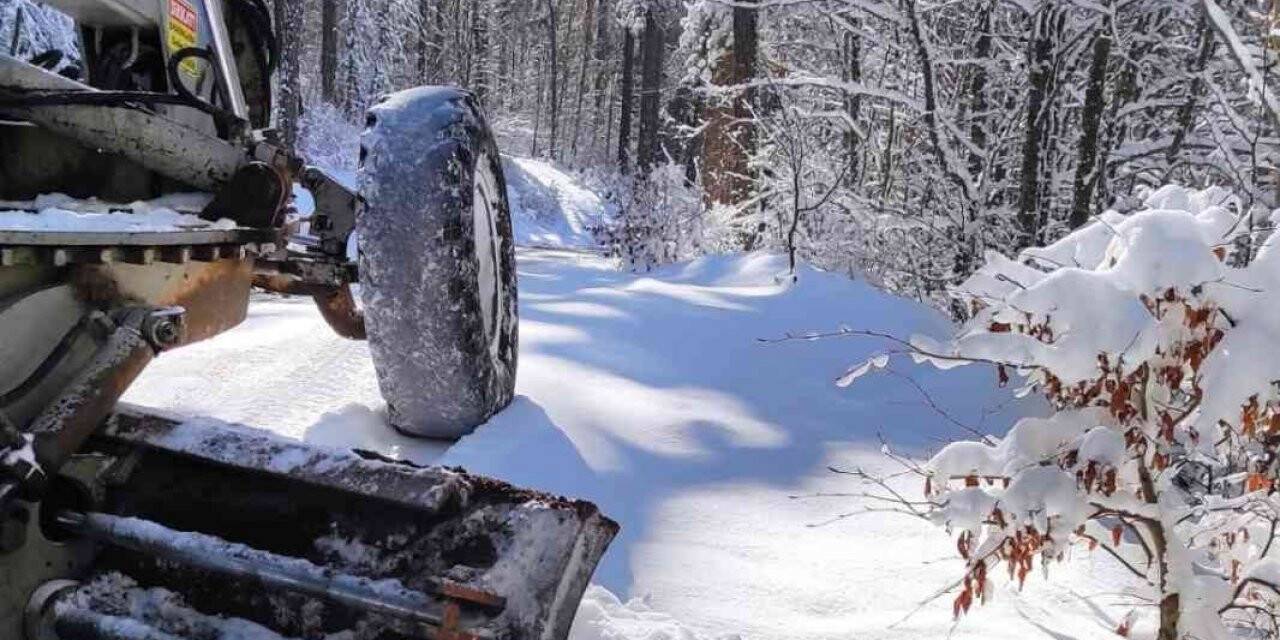 Orman Müdürlüğü yoğun kar altında nakliyatlara devam ediyor