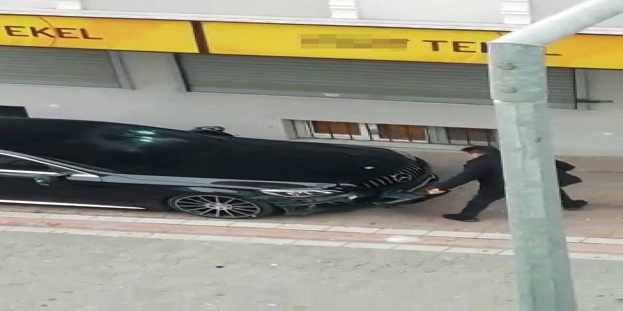 Öfkeli koca dehşet saçtı: Eşinin lüks otomobilini pert etti