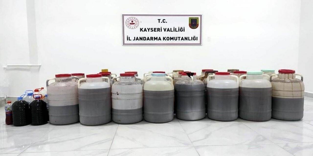 Kayseri’de 495 litre kaçak alkol ele geçirildi