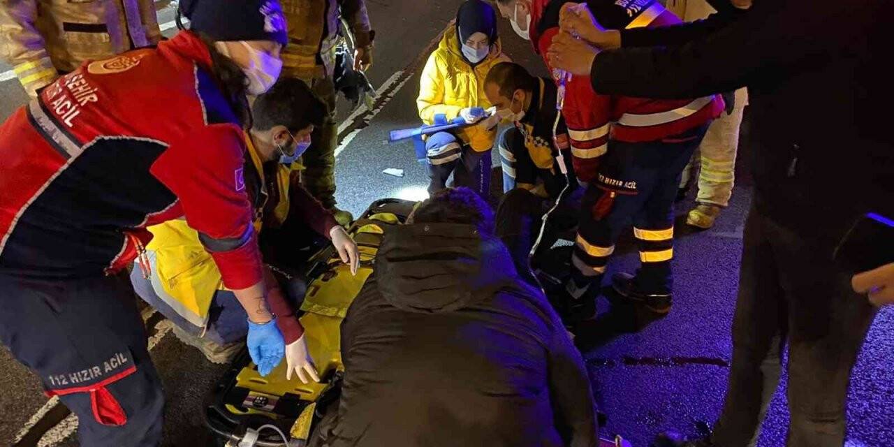 D-100’de otomobilin çarptığı yaya ağır yaralandı