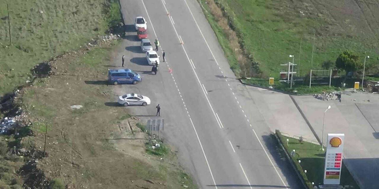 Yılbaşı öncesi jandarmadan havadan trafik denetimi